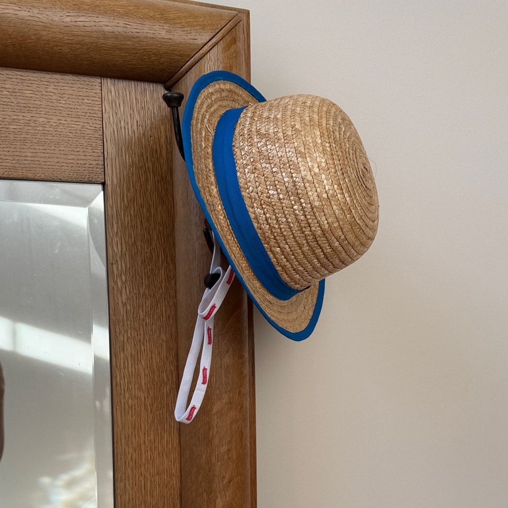 Chic Straw Hat with Blue Accent